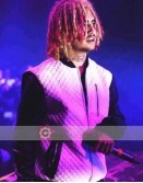 Flex Like Ouu Lil Pump White Bomber Leather Jacket