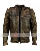 Vintage Brown Distressed Motorcycle Leather Jacket