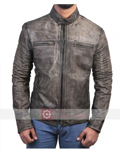 Vintage New Distressed Biker Leather Jacket