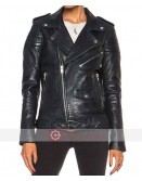 Womens Black Fashion Biker Leather Jacket