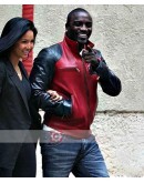 Akon Black And Red Leather Jacket
