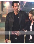 Lucifer Tom Ellis (Michael) Black Leather Jacket