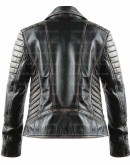 Brando Style Vintage Distressed Motorcycle Black Leather Jacket