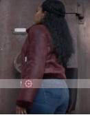 Watchmen Regina King Shearling Leather Jacket