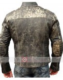 Distressed Hooligan Leather Biker Jacket