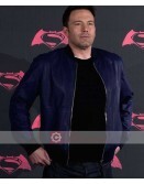 Ben Affleck Blue Bomber Leather Jacket