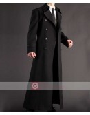 Napoleon Style French Military Black Trench Coat