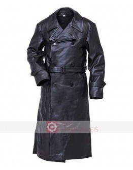WW2 German Gestapo Cowhide Trench Leather Coat