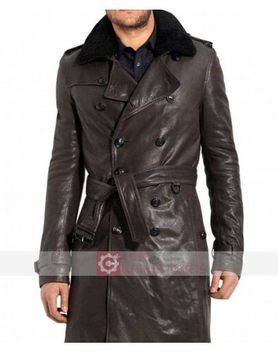 WW2 German Officers Navy Brown Leather Coat