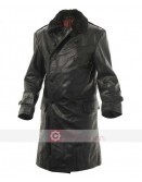 WW2 Russian Navy Officer Style Fur Collar Leather Coat