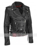 Women Heavy Cowhide Motorbikers Leather Jacket