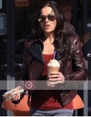 Mayte Michelle Rodriguez Brown Leather Jacket