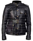 WW2 German Military Uniform Black Leather Jacket