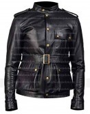 WW2 German Military Uniform Black Leather Jacket