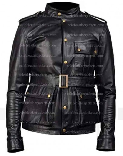 WW2 German Military Uniform Black Leather Jacket