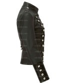 Olivia Palermo Napoleon Military Style Black Leather Jacket