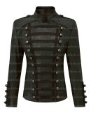 Olivia Palermo Napoleon Military Style Black Leather Jacket