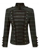 Olivia Palermo Napoleon Military Style Black Leather Jacket