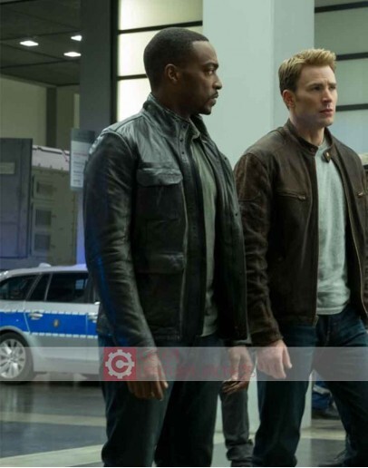 Captain America Winter Soldier Anthony Mackie Leather Jacket