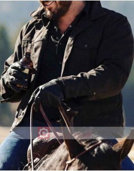 Cowboy Style Black Cotton Jacket