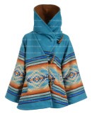 Yellowstone Kelly Reilly (Beth Dutton) Blue Poncho Coat