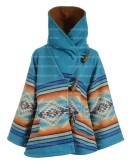Yellowstone Kelly Reilly (Beth Dutton) Blue Poncho Coat