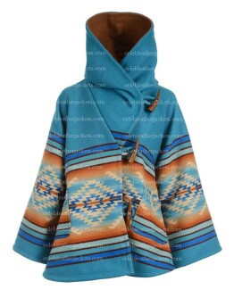 Yellowstone Kelly Reilly (Beth Dutton) Blue Poncho Coat