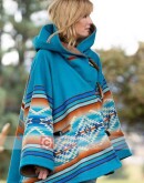 Yellowstone Kelly Reilly (Beth Dutton) Blue Poncho Coat