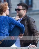 355 Movie Sebastian Stan Brown Leather Jacket