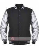 Angel Cola Black and White Wool Varsity Jacket
