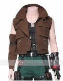 Final Fantasy VII Video Game Barret Wallace (John Eric Bentley) Brown Leather Vest