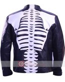 Halloween Skeleton Black Costume Leather Jacket