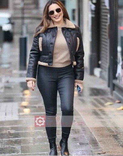 Heart Radio Kelly Brook Black Leather Jacket
