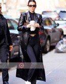 Model Kendall Jenner Black Trench Coat