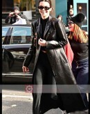 Model Kendall Jenner Black Trench Coat