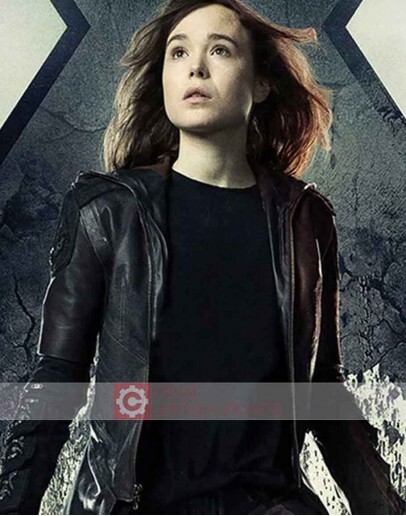 X-Men Days Of Future Movie Past Kitty Pryde (Elliot Page) Black Leather Jacket