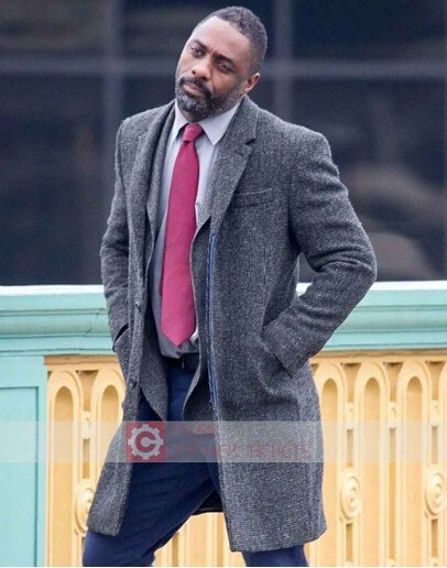 Luther Idris Elba (DCI John Luther) Wool Coat