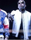 Kid Ink Show Me White Bomber Leather Jacket