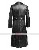 German Classic Officer Military Trench Leather Coat