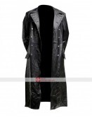 German Classic Officer Military Trench Leather Coat