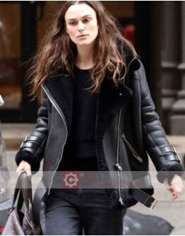 Keira Knightley Shearling Leather Jacket