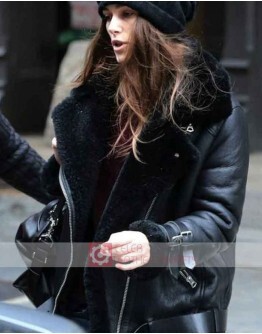 Keira Knightley Shearling Leather Jacket