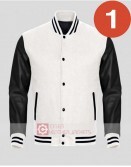 Bomber Men's Varsity Black and White Jacket