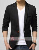 Men's Slim Fit Black Formal Coat