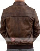 Vintage Waxed Men's Leather Bomber Jacket