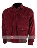 Mens Red Corduroy Bomber Jacket