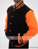 Varsity Men's Black and Orange Jacket