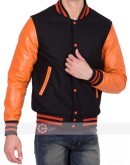 Varsity Men's Black and Orange Jacket