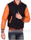 Varsity Men's Black and Orange Jacket