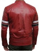 Slim Fit Quilted Men's Biker Red Jacket